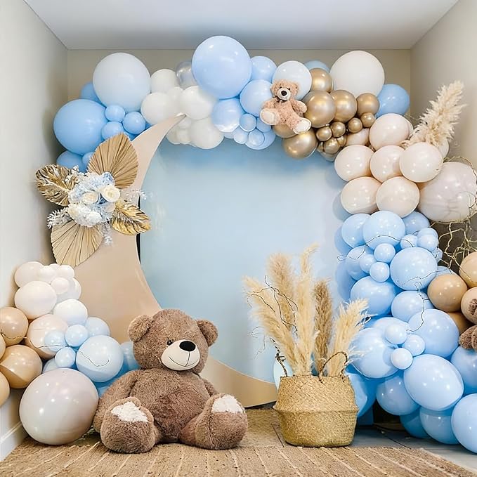 40 Pcs Light Blue Balloons, 12 Inch Pastel Macaron Blue Latex Balloons - Image 5