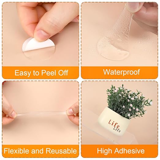 JANYUN 1500 Pcs Sticky Dots, 20 mm Clear Sticky Tack Adhesive Stickers | - Image 6