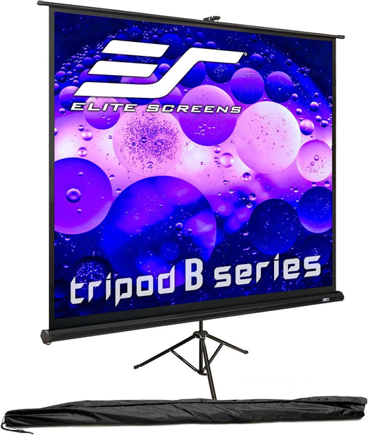Elite Screens TRIPOD B, 113-INCH, 1:1, Lightweight Pull Up Foldable Stand, Manual, Movie Home Theater Projector Screen, 4K / 8K Ultra HDR 3D Ready, US Based Company 2-YEAR WARRANTY, T113SB, black