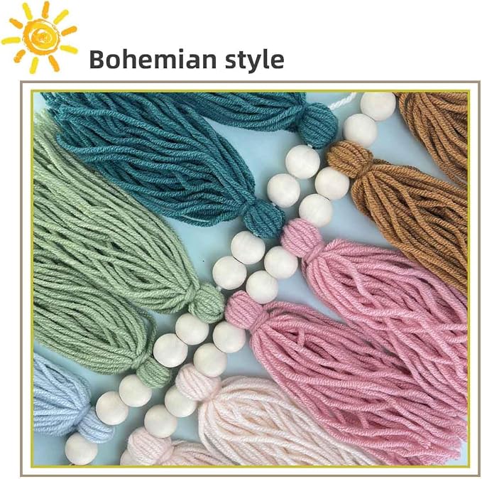 Rainbow Boho Tassel Wall Hanging - Image 5
