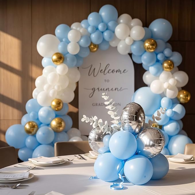 100pcs 5 Inch Small Light Blue Balloons, 5” Matte Mini Baby Blue Balloons | - Image 4