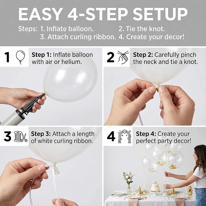 40pcs Clear Balloons 12 Inch, Transparent Latex Balloons | Balloons - Image 4