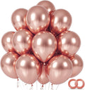 100pcs Rose Gold Metallic Chrome Balloons 12 inch Rose Gold Latex Round Helium by ASIYUHY