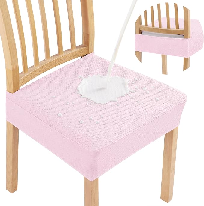 Smiry Waterproof Seat Covers for Dining Room Chairs, No Rear Covers | Stretch by Smiry