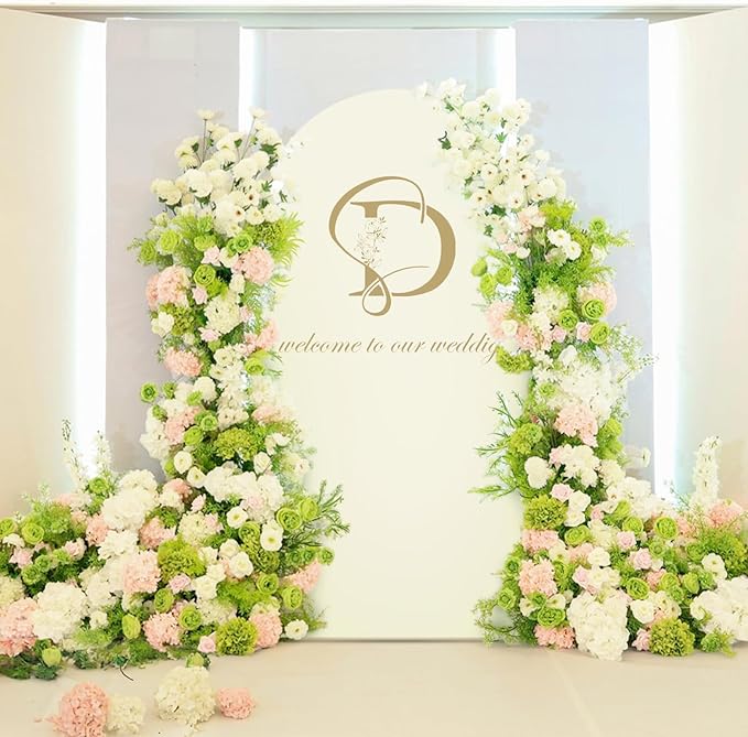 LEBENGURU Upgraded 6FT Wedding Arch Cover, Beige Spandex Fitted Arch Backdrop Cover, Round Top Chiara Stand Covers for Birthday Party Baby Shower Banquet Balloon Décor