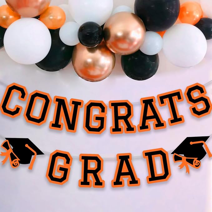 Congrats Grad Banner Graduation Party Banner Decoration Hanging Garland High - Image 4
