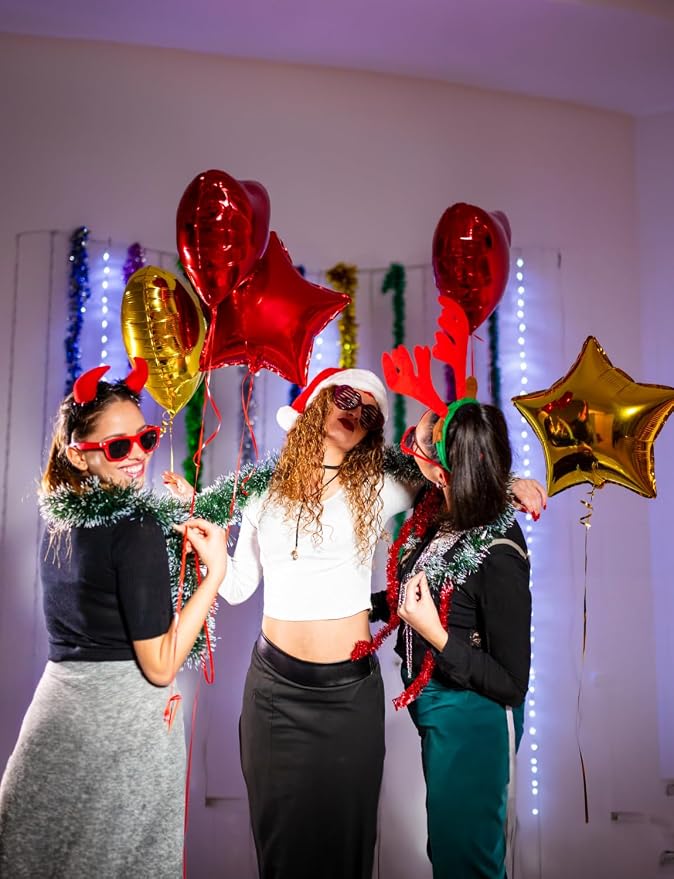 Red Star Balloons, Glitter Star Foil Balloon | 20Pcs 18 Inch Star Balloons - Image 5