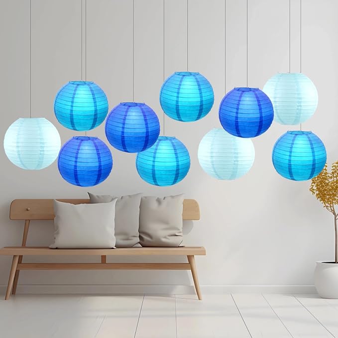 Blue Chinese Paper Lanterns - Image 3