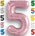 Pink Pearl Number Balloon 5 Mylar Foil Macaron Balloons 40 inch by Unknown