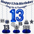 13th Birthday Decorations For Boys, Pre-Strung Navy Blue Happy 13th Birthday & by Unknown
