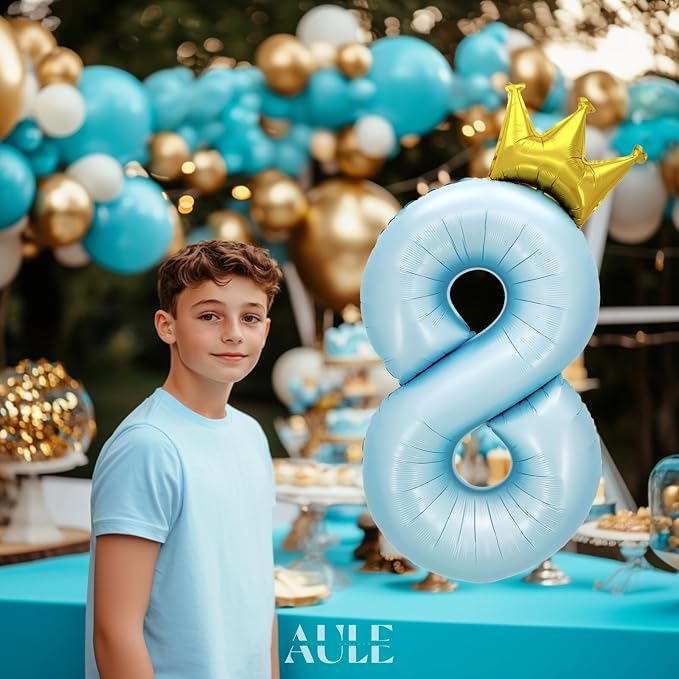 AULE 40 Inch Big Light Blue 8 Balloon Number - Image 5