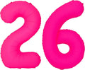 Pink Birthday Number 26 Balloons 40IN Fluorescent Pink 62 Foil Balloon | by YOIOZAIZAI
