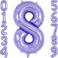 Purple Number 8 Balloon 40 Inch, Big Large Foil Helium Number Balloons by AIQINHU