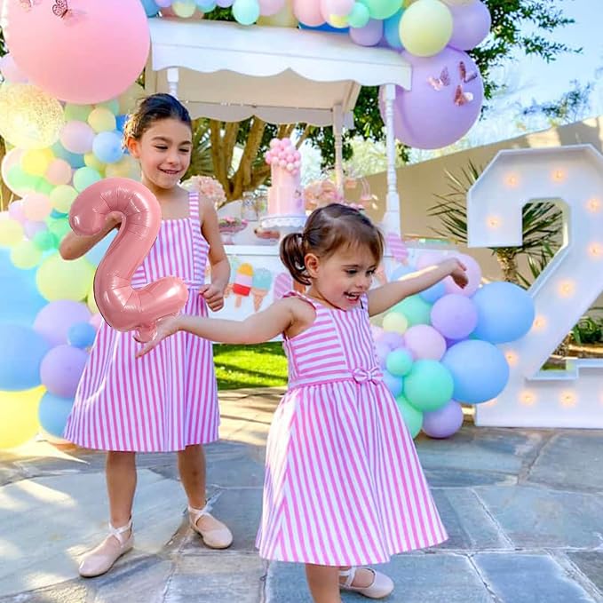 TONIFUL 16 Inch 10 Pcs Light Pink 0-9 Birthday Number Balloons | Small Custom - Image 4