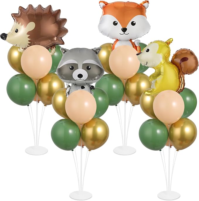 4 Sets Vbs Woodland Animals Party Balloons Stand Kit by Naozinebi
