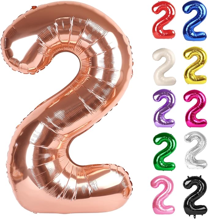 Rose Gold Number 2 Balloon 40 Inch by IWERP