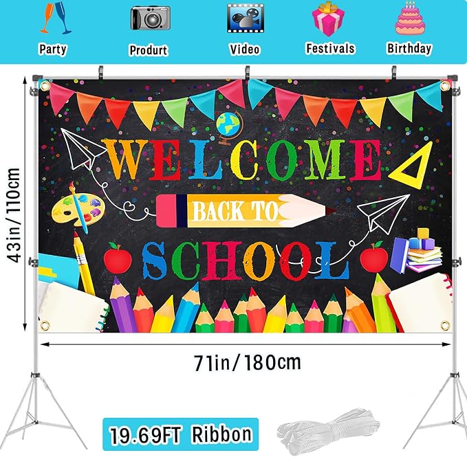 Welcome Back to School Banner for Back To School Decorations - Image 2