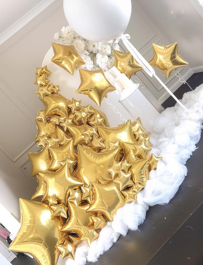 20Pcs Gold Star Balloons Foil Balloons, 18Inch Star Shaped Balloons | 18Inch - Image 2