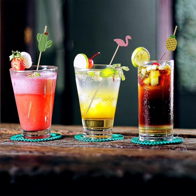 Bamboo Cocktail Picks 200 Pack – Flamingo Toothpicks 4.7 Inch Cocktail Sticks - Image 3