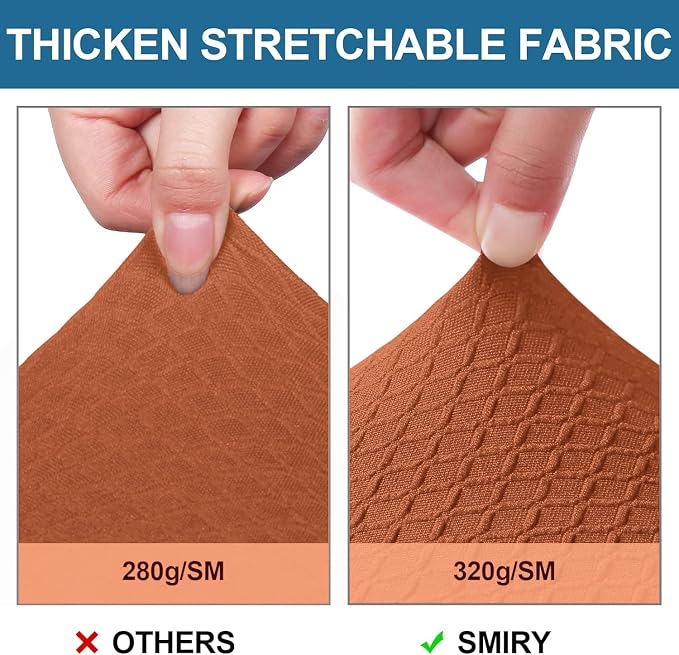 Smiry Waterproof Seat Covers for Dining Room Chairs, No Rear Covers | Stretch - Image 4
