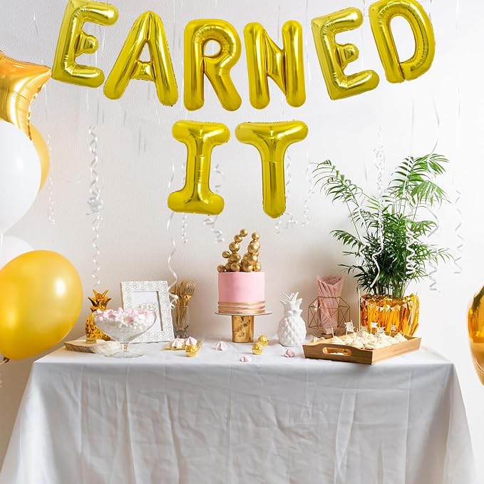 TONIFUL Gold Earned It Graduation Balloon Banner 2026 Nurse Graduations - Image 3