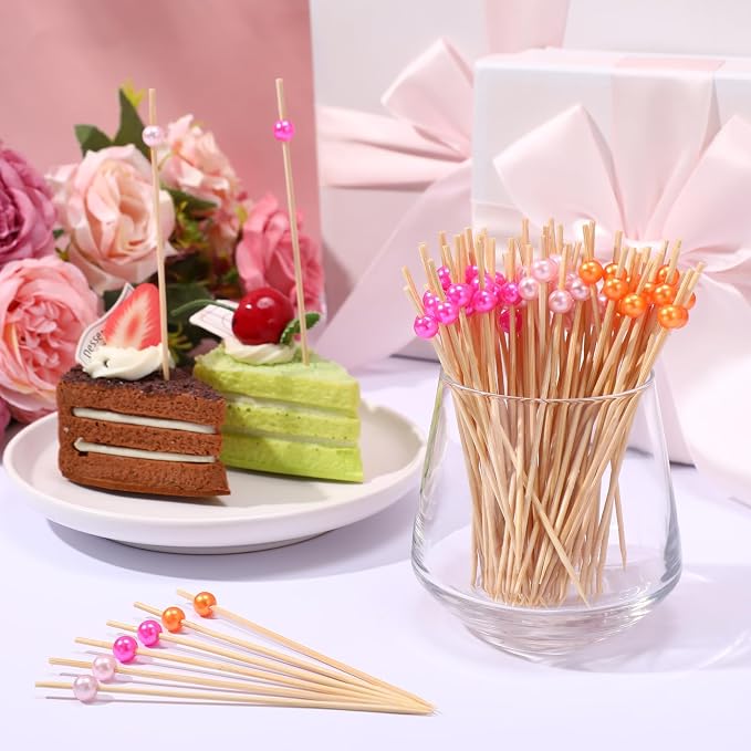 Reallnaive 300 Pcs Cocktail Pick Pearl Fancy Toothpick - Image 3