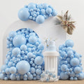 Double Stuffed Pastel Blue Balloons Different Size 115Pcs 5/10/12/18 Inch by JZCZOEB