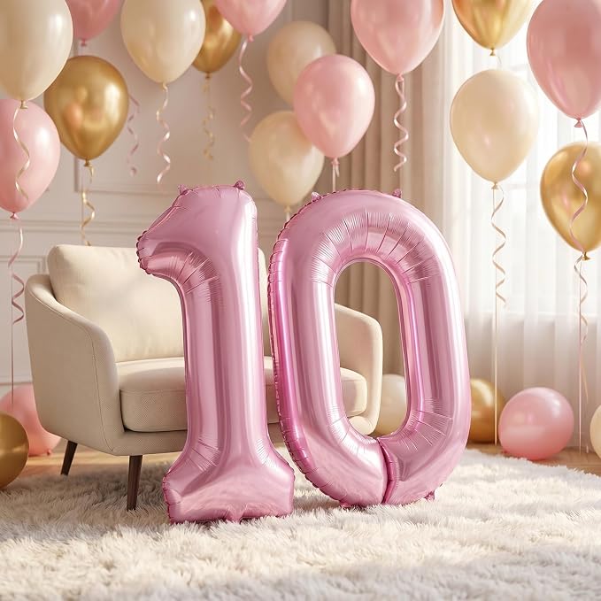 40 Inch Pink Number 1 Balloon, Giant Number Balloons, Birthday Decorations | - Image 5