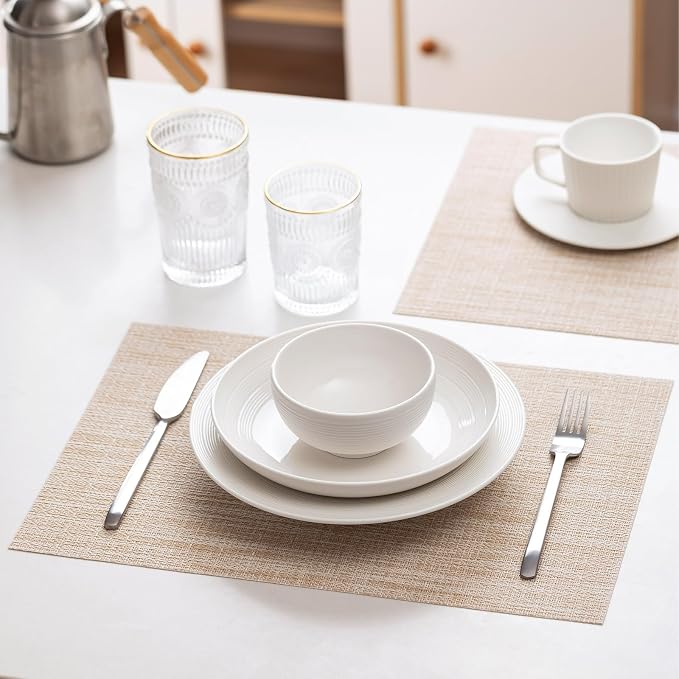 LEXMORE Placemats Set of 8 Vinyl/Plastic Woven Place Mats - Image 3