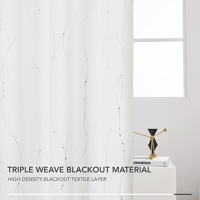 Deconovo White Curtains, Room Darkening Curtain, Thermal Insulated Noise - Image 6