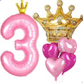 Princess 3rd Birthday Party Decorations, 40 inch Large Pink Crown 3 Balloon by Unknown