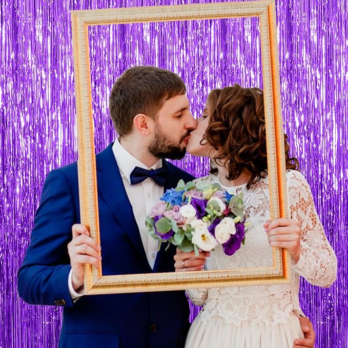 20 Pack Purple Backdrop Tinsel Streamers Foil Fringe Backdrop Halloween Party - Image 8
