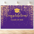 Mocsicka Class of 2026 Backdrop Purple Gold Glitter Bokeh Graduation Party by Mocsicka