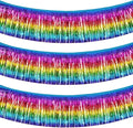 BEISHIDA Dark Rainbow Fringe Garland Banner 30ft Wall Tinsel Foil Streamers | by Beishida