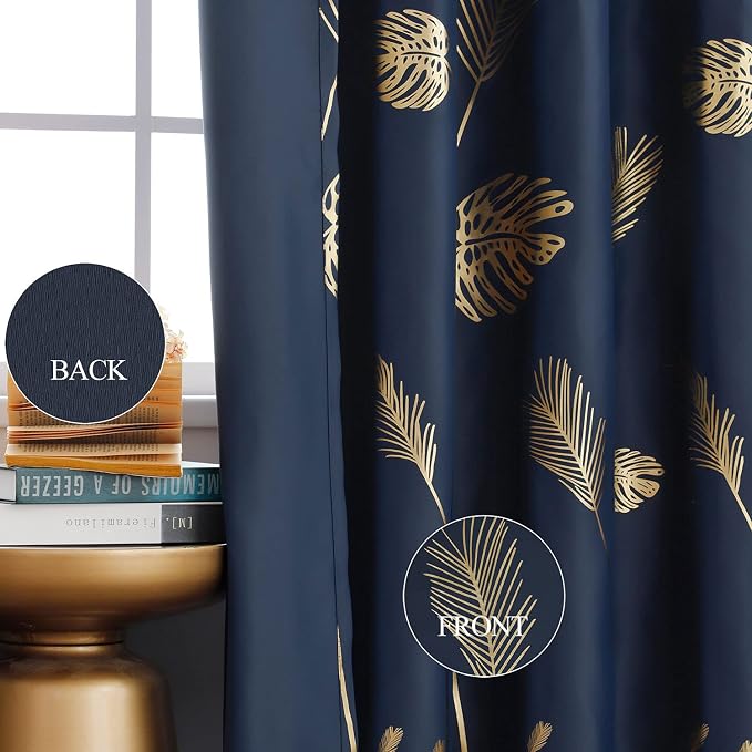 Navy Blue Blackout Curtain for Bedroom 100W x 108L Inch Length Thermal - Image 5