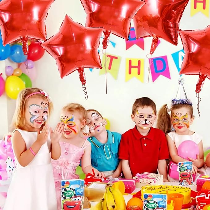 TONIFUL 30 Pcs Star Shaped Balloons 18 Inch Large Red Foil Balloons | Big - Image 3