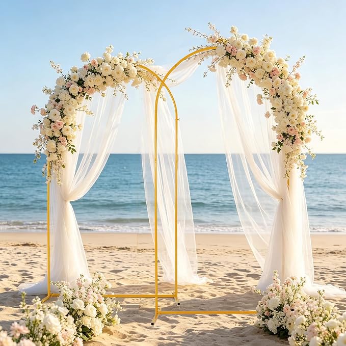 Vincidern 2pcs Metal Wedding Arch Backdrop Stand 6.6FT, Party Arch Stand - Image 5