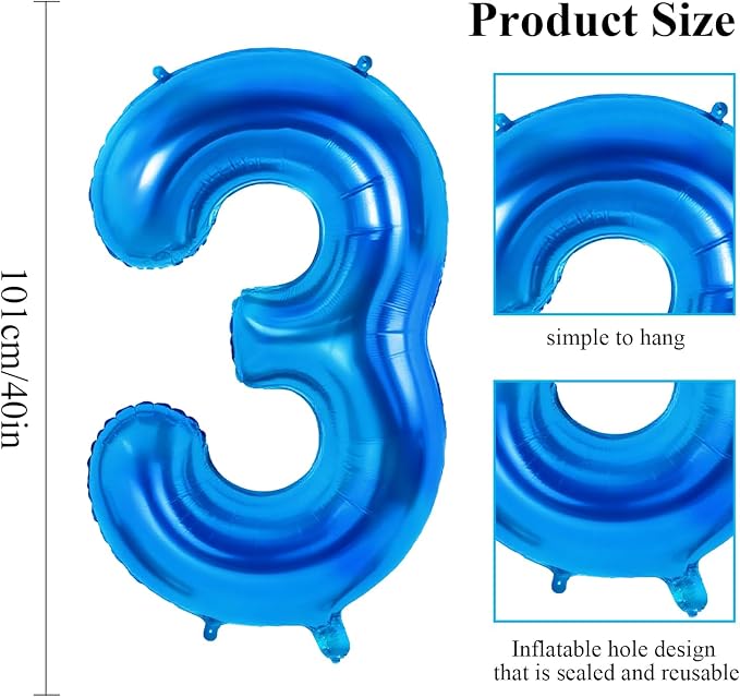 Number 43 Balloons for 43rd Birthday Party Decorations, 0-100 Large No.43 - Image 2