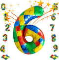 32 Inch Stackable Block Number Balloon – Colorful Brick Building Themed Big by Unknown