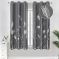 Light Blocking Curtains Silver Palm Tree Pattern Blackout Curtains Grommet Room by ESTELARTEXTILER