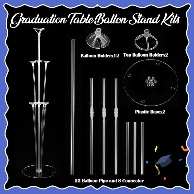 Jenaai Blue and Black 27 Pcs 2026 Graduation Balloon Centerpiece - Image 5