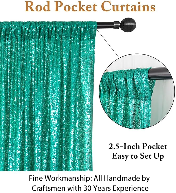 ShinyBeauty 10x10FT Green Sequin Backdrop | Grinch Christmas Photo Background - Image 3
