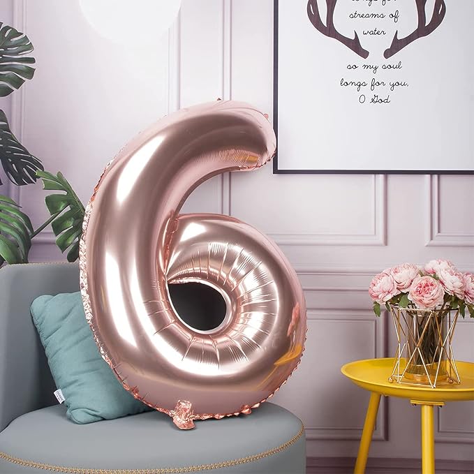 Jonhamwelbor 60 Number Balloons Rose Gold Big Giant Jumbo Number 60 Foil Mylar - Image 3