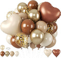 Brown and Gold Balloons, 12 Inch Double Stuffed Brown Apricot Balloons Gold by BIAPIAN
