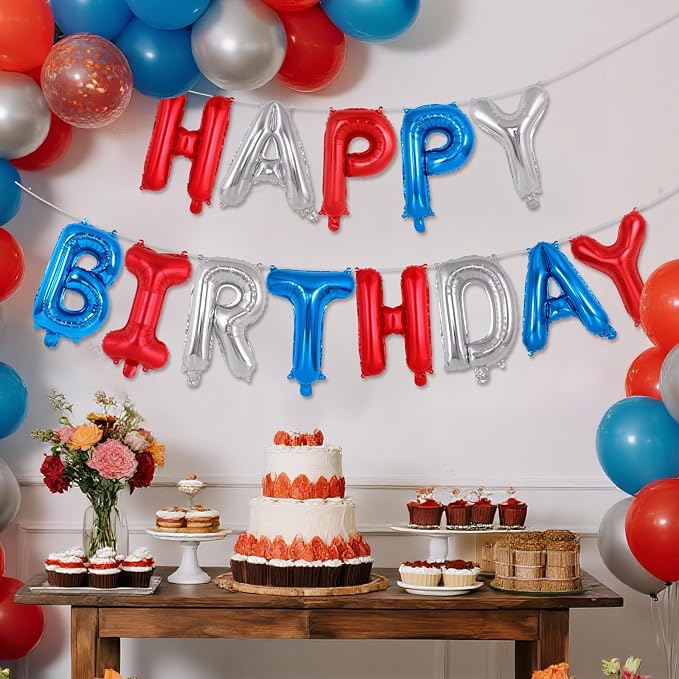 Happy Birthday Balloons Banner, Foil Balloon Personalized Name Letters Balloons - Image 5