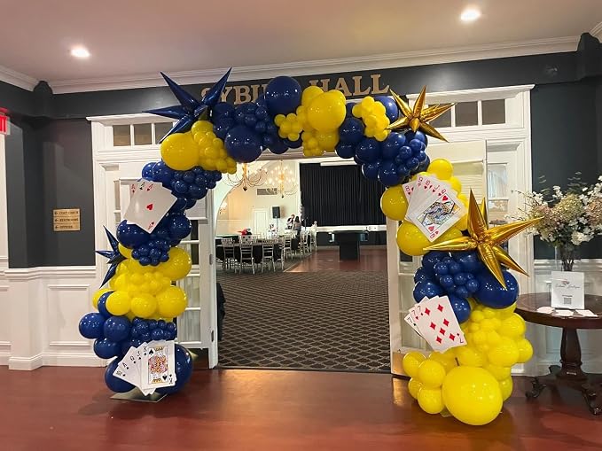 144Pcs Blue and Yellow Balloons Garland Arch Kit - Image 3