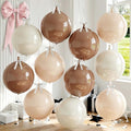 9 Pcs Nude Cream Beige Round Foil Balloons Netural Boho 4D Ball Balloons 22 In by Froova