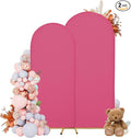 Wedding Arch Covers Arch Backdrop Cover Arch Stand Covers 7.2FT 6FT Set of 2 Arch Cover Spandex Fabric Stretchy Backdrop for Wedding Birthday Party Decoration Baby Shower (Rose Red)