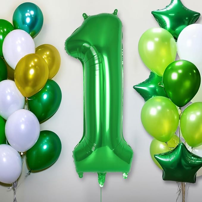 Dark Green Number 1 Balloon 40 Inch, Big Large Foil Helium Number Balloons - Image 2