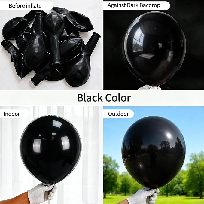 50pcs Matte Black Balloons 12 Inch, Premium Black Thick Latex Party Balloons - Image 6